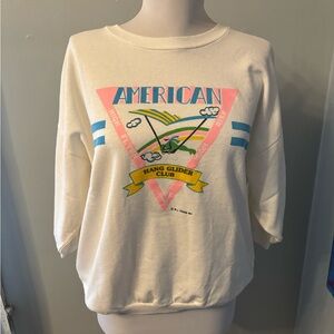 Vtg B.J. Frog 1987 womens OSFM American high flyer hang glider club sweatshirt